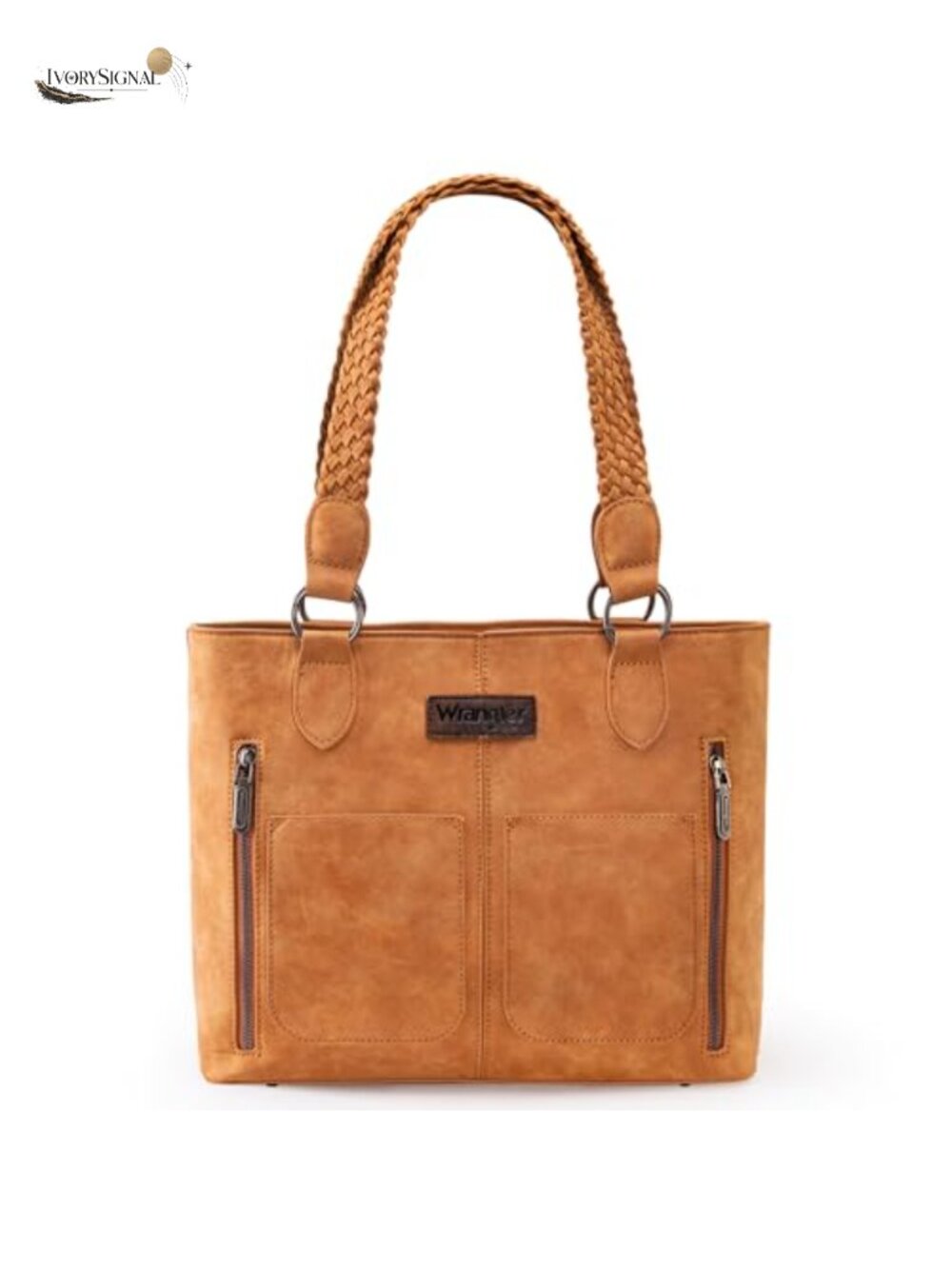 Wrangler Distressed Western Tote Bag for Women, Faux Leather with Multi Pockets
